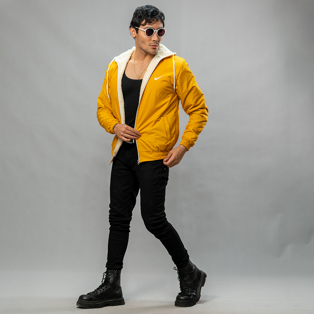 کاپشن مدل Nike زرد