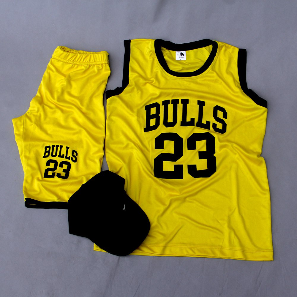 ست رکابی شلوارک BULLS زرد